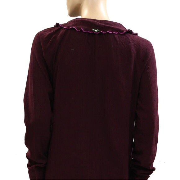 Free People Juniper Long Sleeve Cardi Top Buttondown Embroidered XL NEW 284594 - Picture 7 of 7